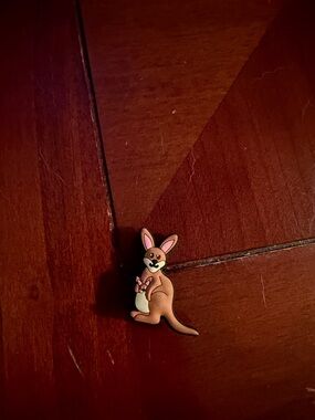 CROCS Brown Kangaroo Jibbitz Charm with Pink Accents